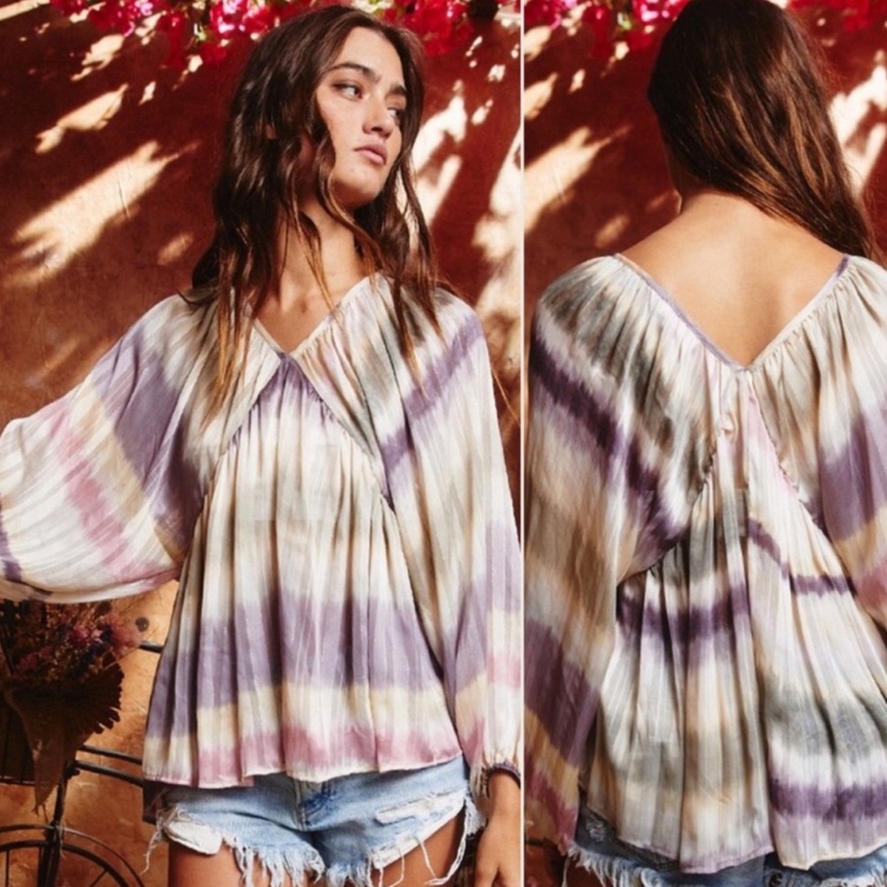 BUCKETLIST Purple Lurex Metallic Glitter Shine  Knit Top - Picture 5 of 5